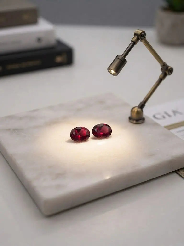 Natural Quality 2 Garnet Gemstones From Brazil, Dimension 6 x4 mm, Weight 1.23 Ct, Shape Oval Cut, GEM-ABC-297